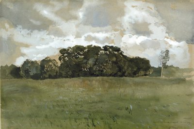 Landschap met grijze wolken, 1897 door Konstantin Andreevic Somov